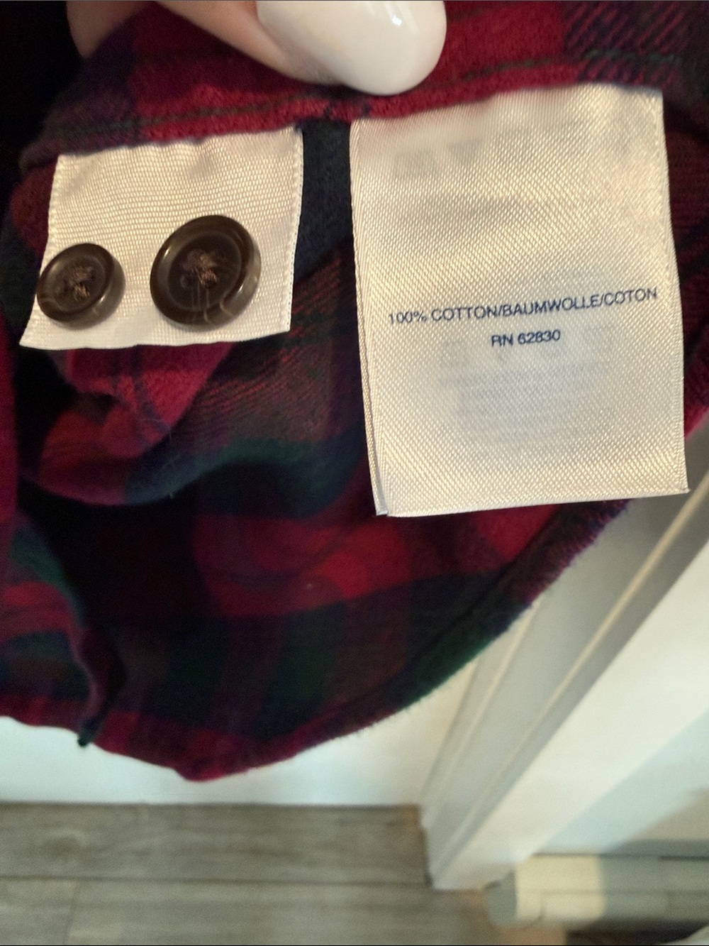 Lands’ End Men’s Xl super thick warm red and hunter green Flannel Shirt - Picture 10 of 11